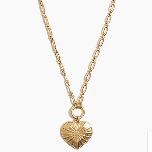 J. Crew Factory Chunky Chain Heart Pendant❤️ - Picture 2 of 4
